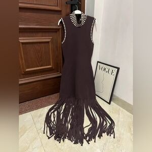 Elegant Sleeveless Fringe Dress